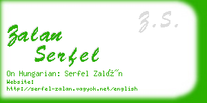 zalan serfel business card